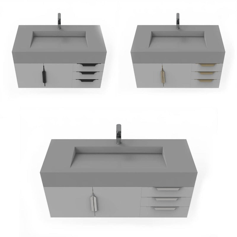 Kern 48" Grey Vanity Set with ( White /Grey / Black ) Top