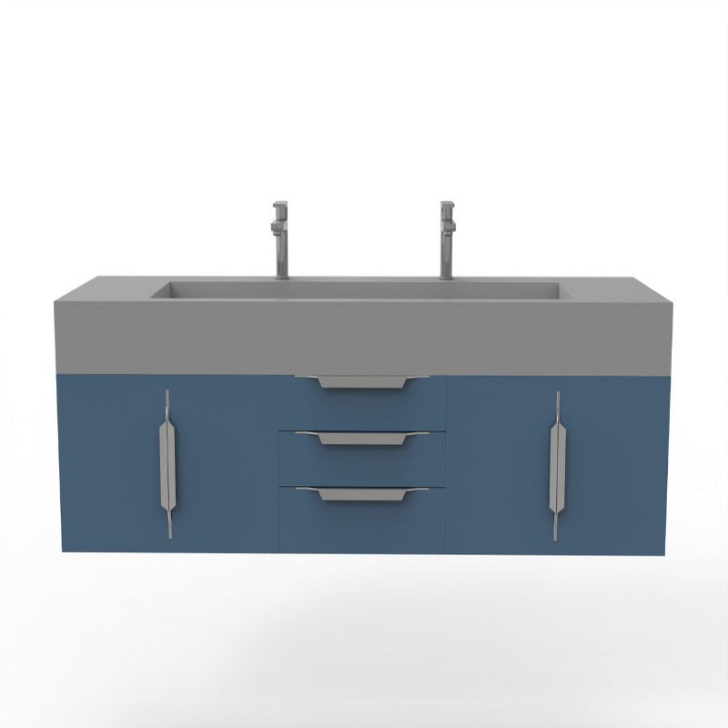 Kern 72" Blue Vanity Set with ( White / Grey / Black )Top