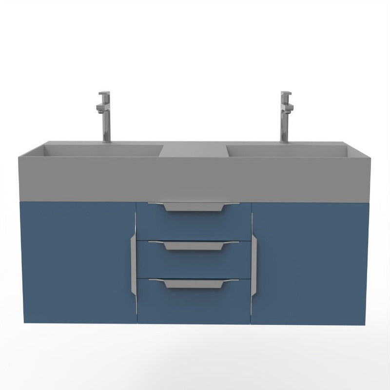Arrowhead 60" Blue Vanity Set with ( White / Grey / Black ) Top