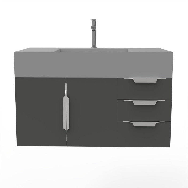Arrowhead 48" Black Vanity Set with ( White / Grey / Black ) Top
