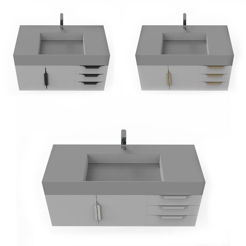 Arrowhead 48" Grey Vanity Set with ( White / Grey / Black ) Top
