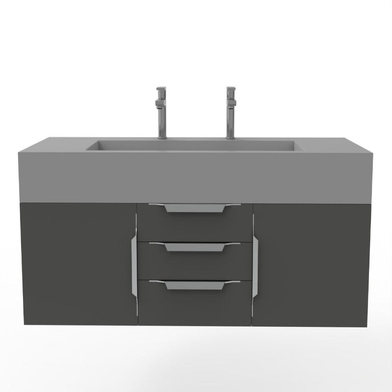 Kern 60" Black Vanity Set with ( White / Grey / Black )Top