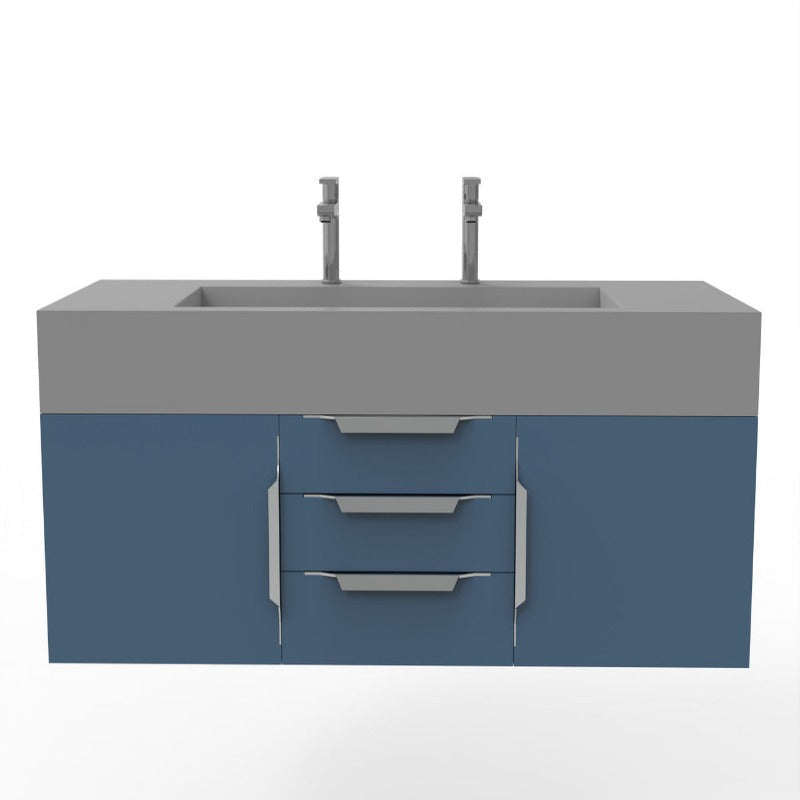 Kern 60" Blue Vanity Set with ( White / Grey / Black) Top