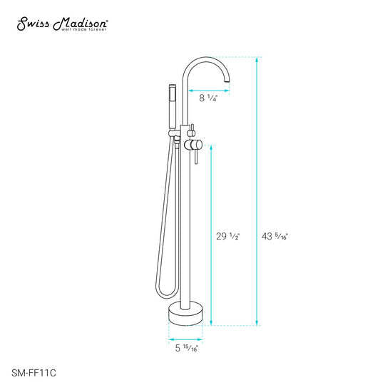 Swiss Madison Ivy Freestanding Bathtub Faucet in Chrome