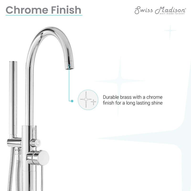 Swiss Madison Ivy Freestanding Bathtub Faucet in Chrome