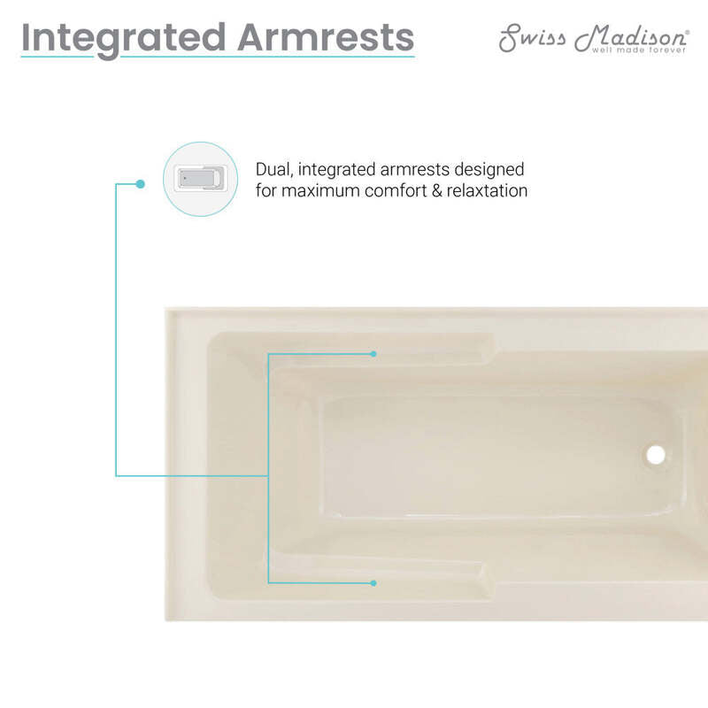 Swiss Madison Voltaire 60" X 32" Right-Hand Drain Alcove Bathtub with Apron in Bisque