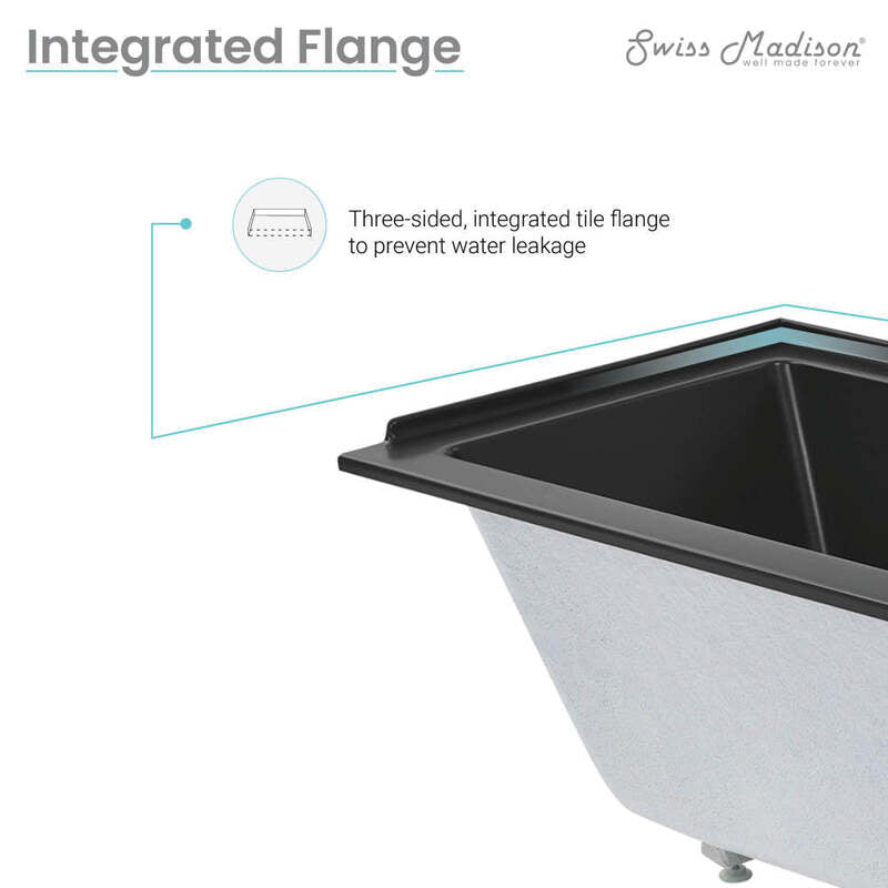 Swiss Madison Voltaire 60" X 30" Left-Hand Drain Alcove Bathtub in Matte Black