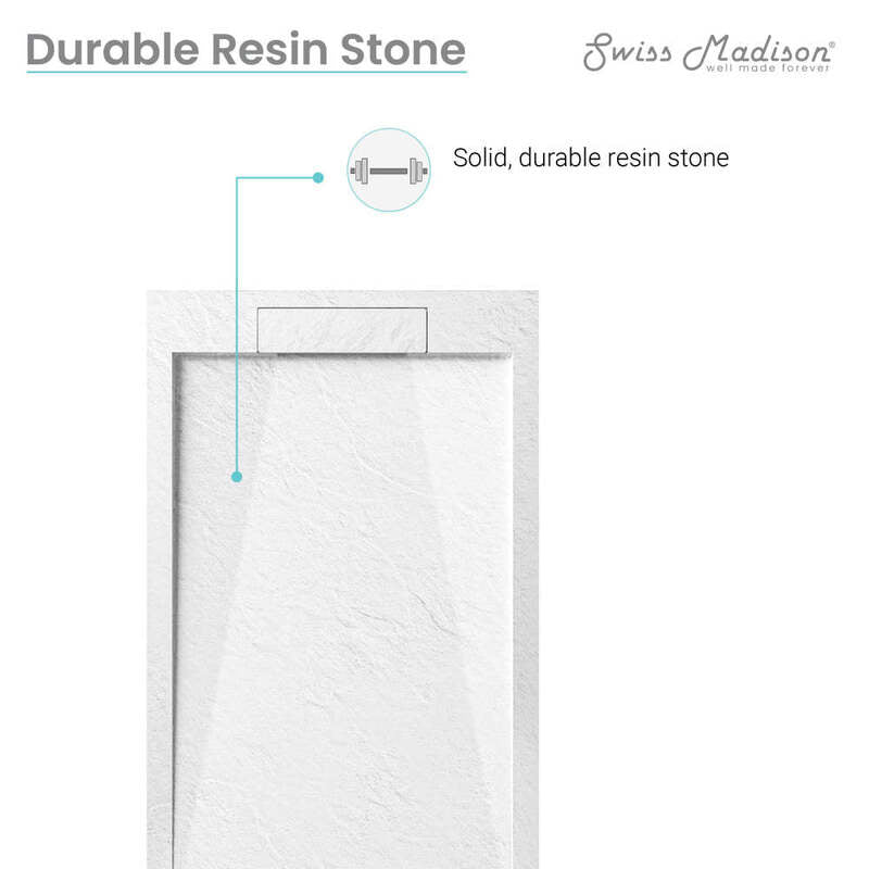 Swiss Madison Terre C Series 60" x 32" Reversible Drain Shower Base