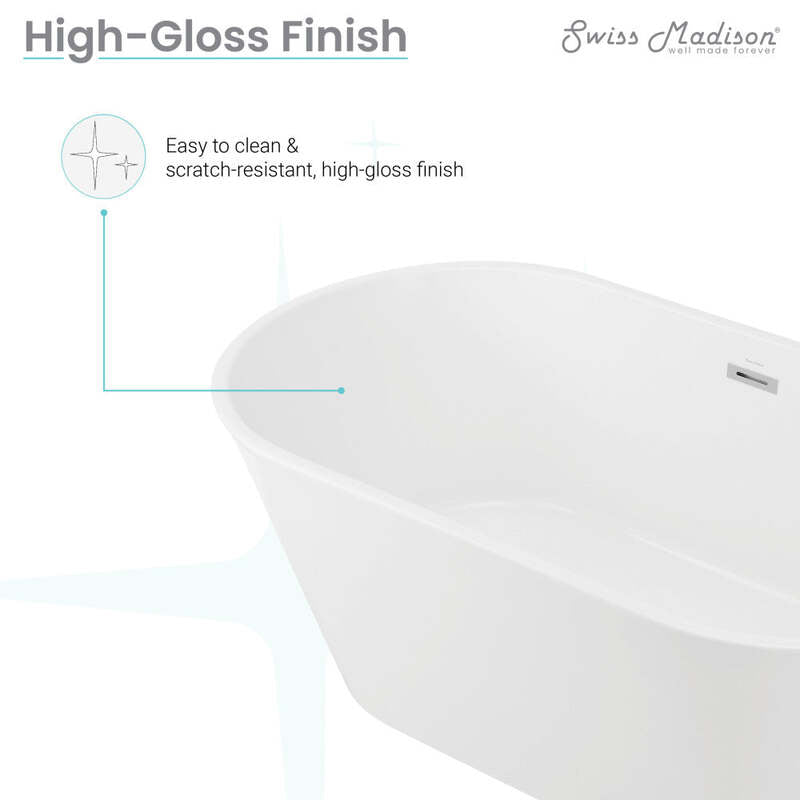 Swiss Madison Claire 60" Freestanding Bathtub