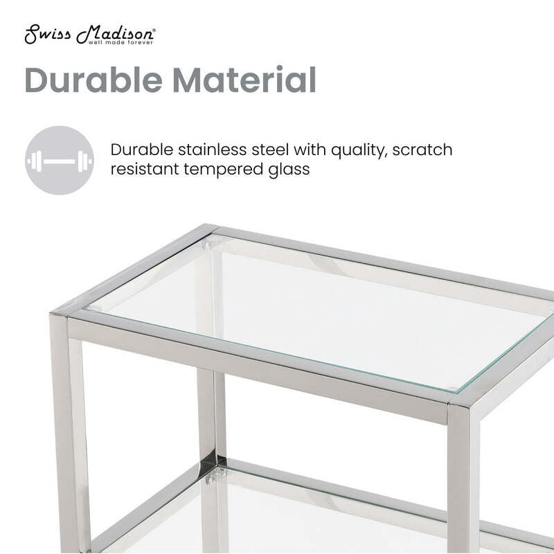 Swiss Madison Pierre 16"x65"x14" Freestanding Linen Cabinet in Chrome