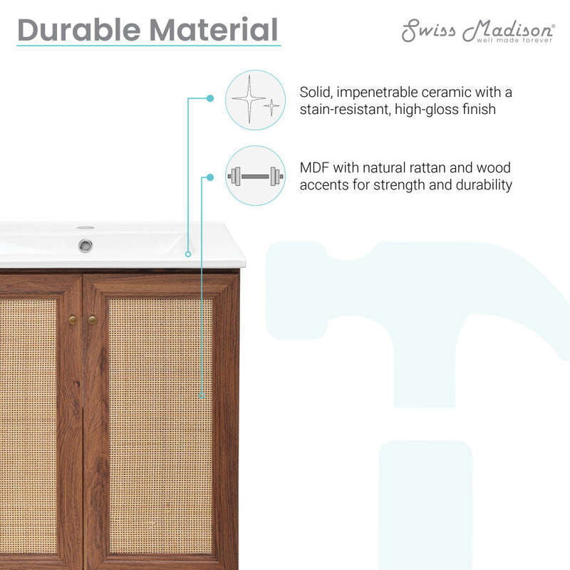 Swiss Madison Classé 24" Bathroom Vanity in Dark Walnut