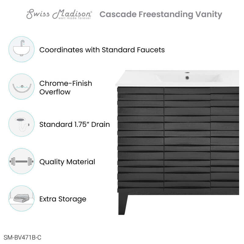 Swiss Madison Cascade 36" Bathroom Vanity in Black