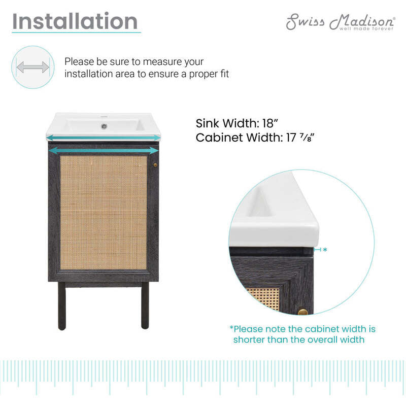 Swiss Madison Classé 18" Bathroom Vanity in Black