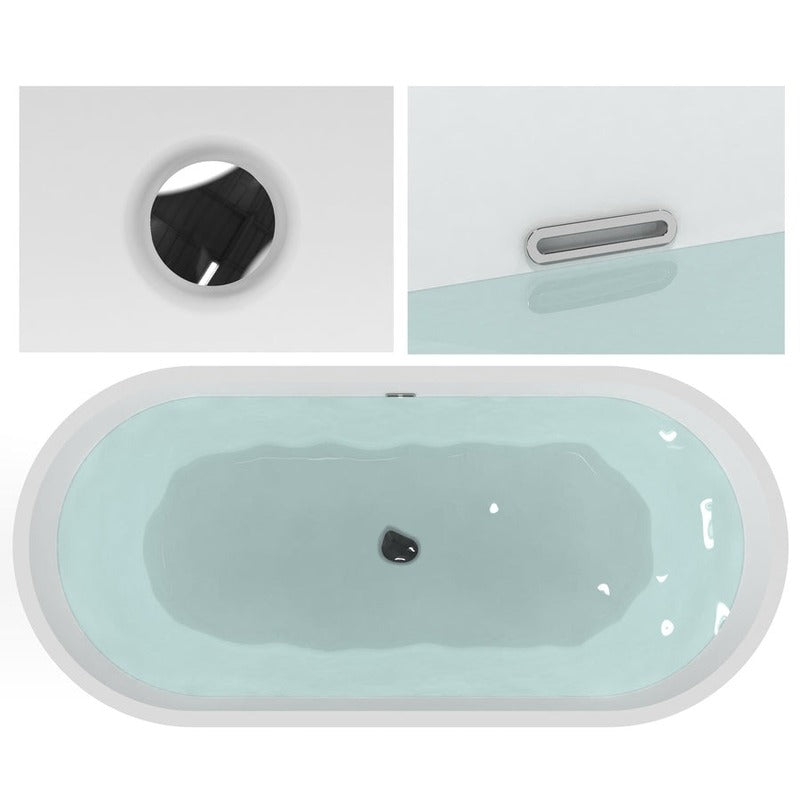 Heatgene Freestanding Soaking Tub UPC Certified Drain & Overflow Assembly Included HG476