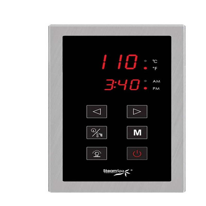 Indulgence 9 KW QuickStart Acu-Steam Bath Generator Package in Brushed Nickel - SteamSpa INT900BN