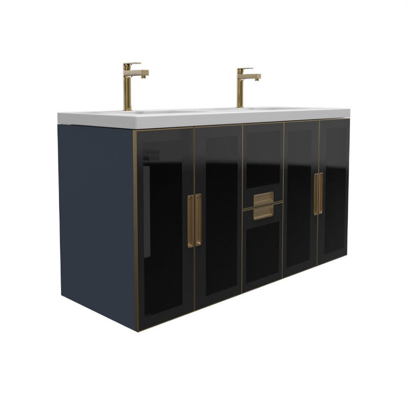 Cristobal 60" Modern Wall Mounted Bathroom Vanity Set