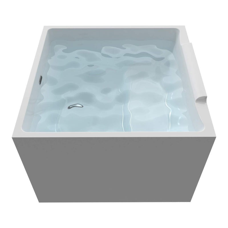 Heatgene 39" Square Acrylic Freestanding Contemporary Soaking Tub UPC Certified Drain & Overflow Included - HG640