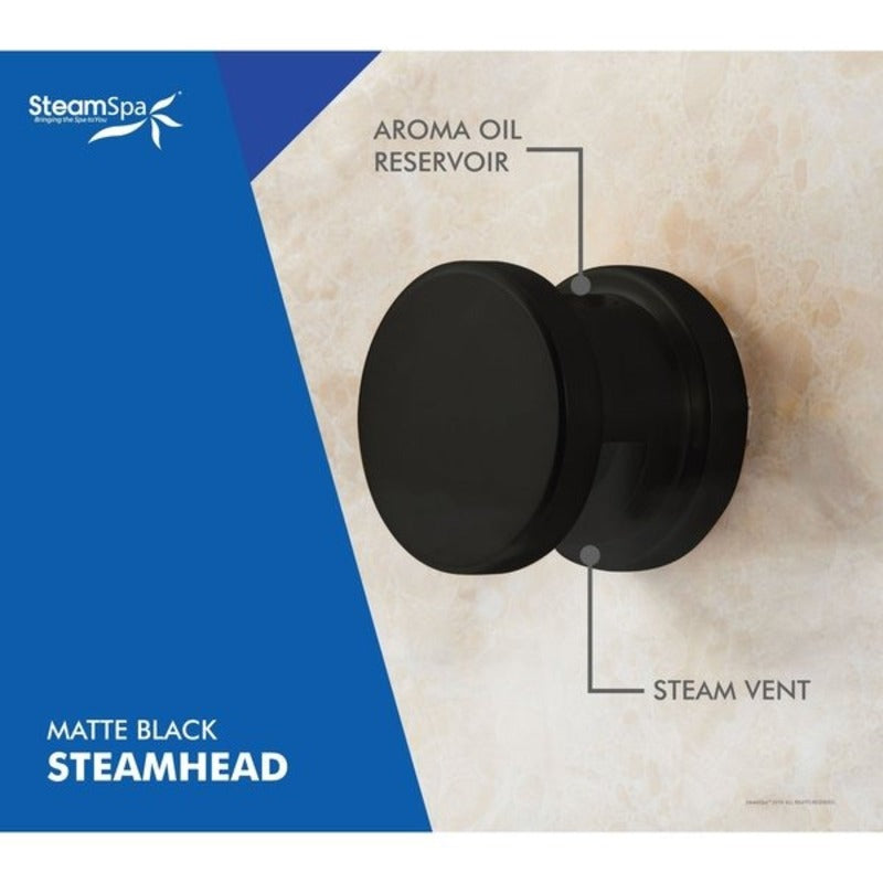 STEAMSPA Wifi and Bluetooth 15kW Steam Bath Generator in Matte Black