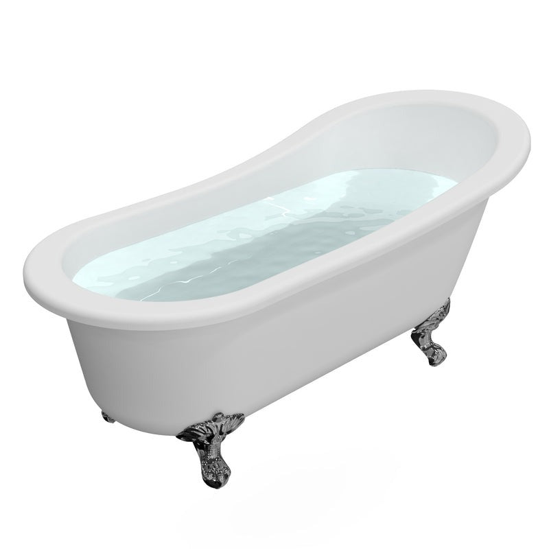 Heatgene Acrylic Freestanding Soaking Bathtub, UPC Certified, Drain & Overflow Assembly Included HG9002