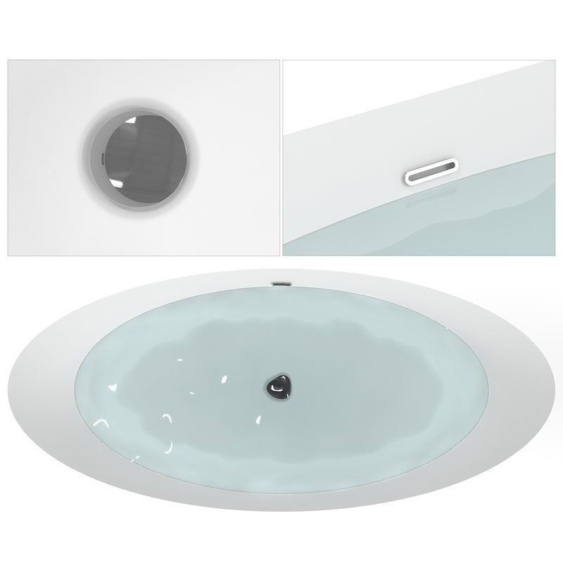 Heatgene 68.5" Acrylic Freestanding Soaking Tub, UPC Certified, Drain & Overflow Assembly Included in Matte Black HG699