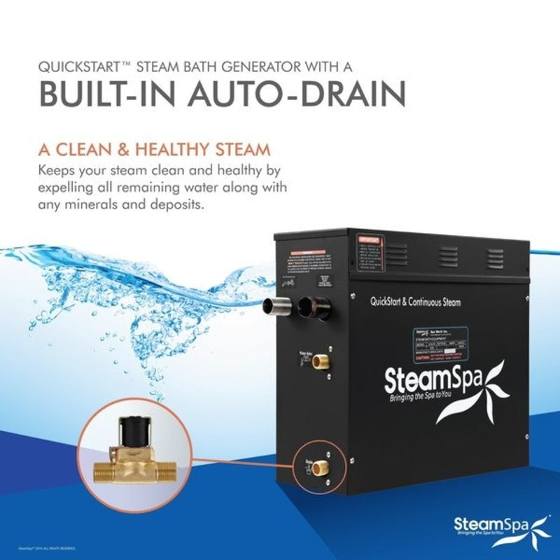Steamspa Wifi and Bluetooth 15kW Steam Bath Generator in Polished Chrome