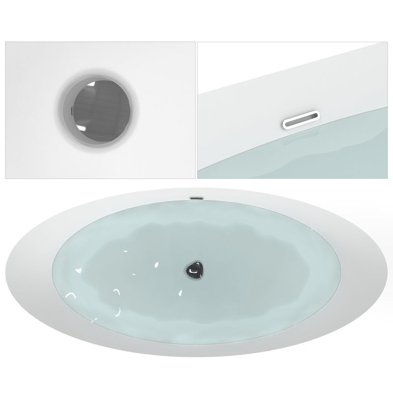 Heatgene 68.5" Acrylic Freestanding Soaking Tub, UPC Certified, Drain & Overflow Assembly Included HG699