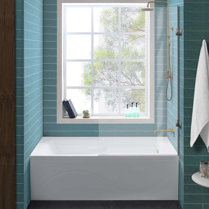 Swiss Madison Ivy 60" X 30" Right-Hand Drain Alcove Bathtub with Apron