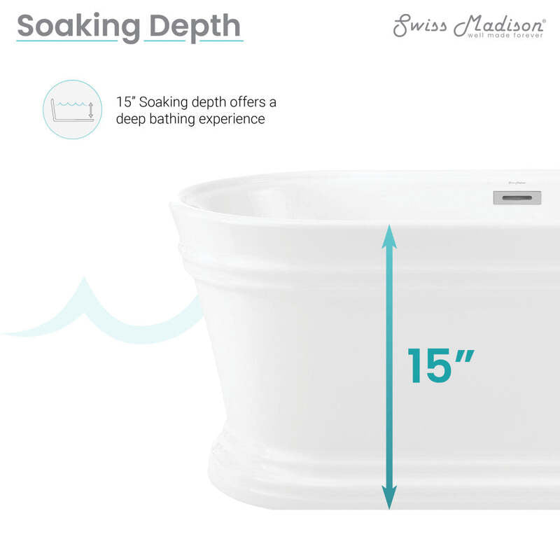 Swiss Madison Santorini 60" Freestanding Tub