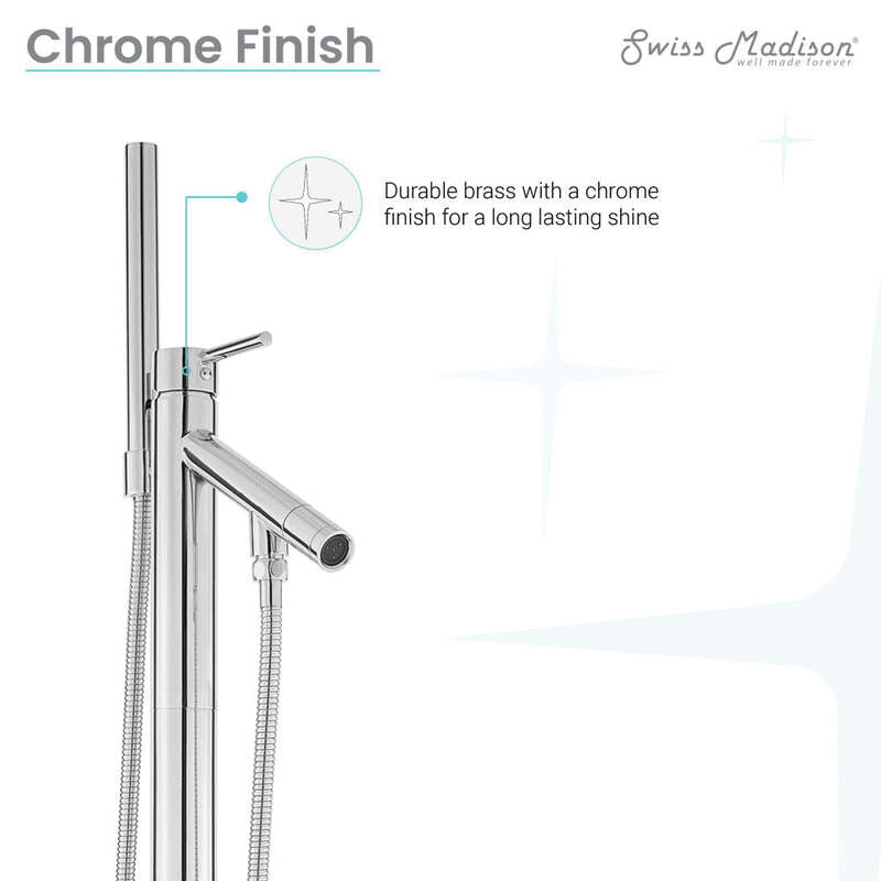 Swiss Madison Plaisir Freestanding Bathtub Faucet in Chrome