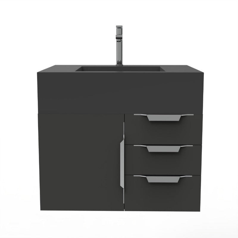 Kern 36" Black Vanity Set with ( White / Grey / Black) Top