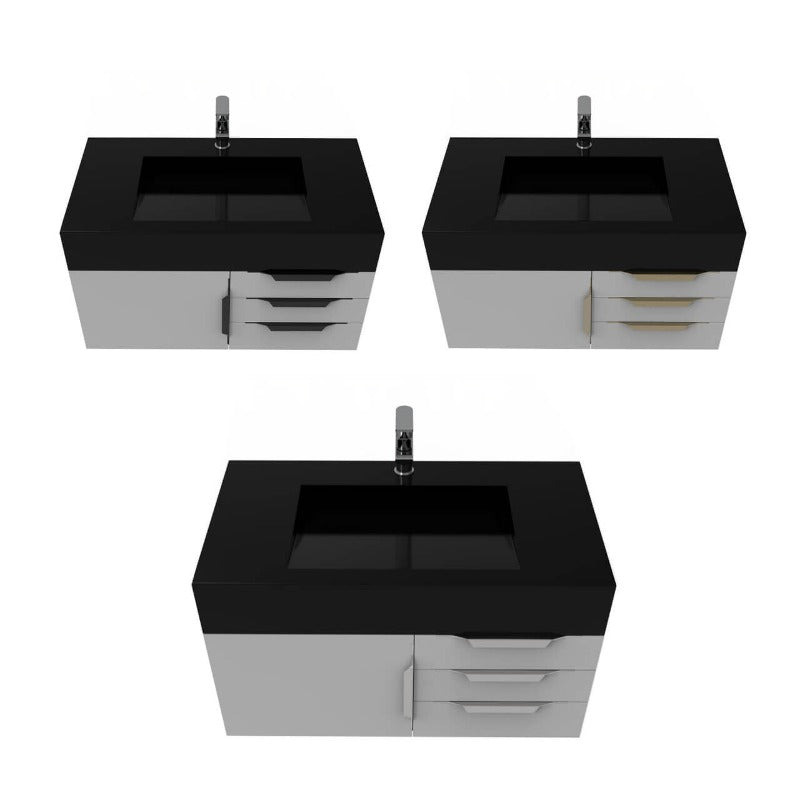 Kern 36" Grey Vanity Set with ( White / Grey / Black )Top