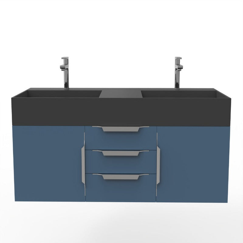 Arrowhead 60" Blue Vanity Set with ( White / Grey / Black ) Top