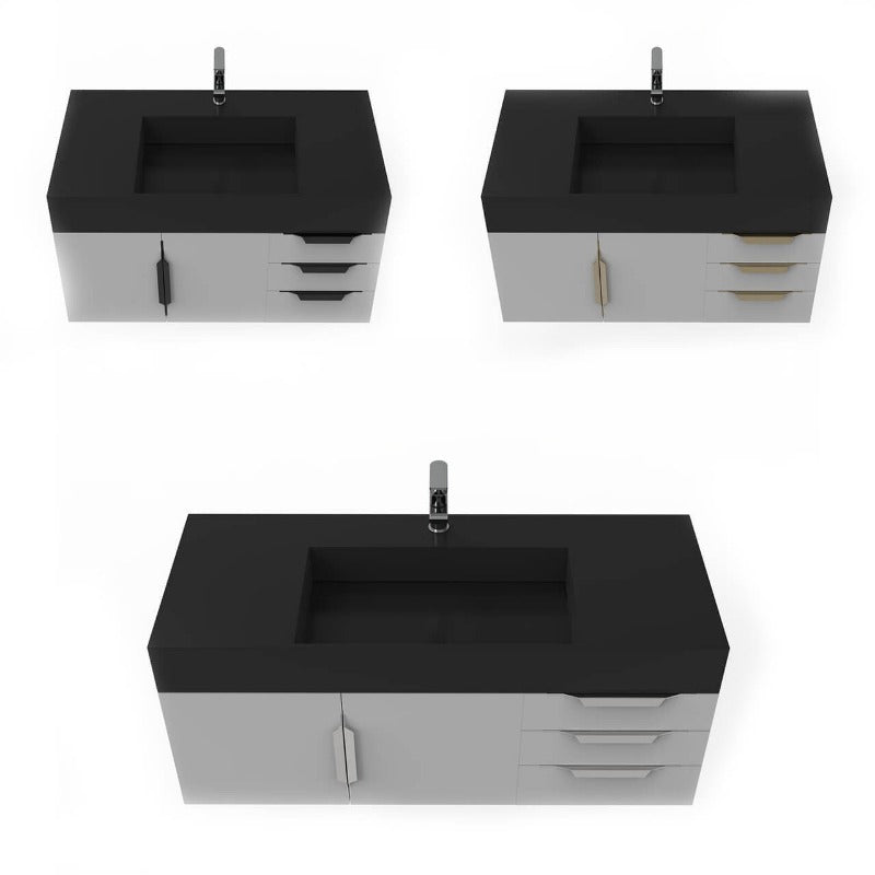 Arrowhead 48" Grey Vanity Set with ( White / Grey / Black ) Top