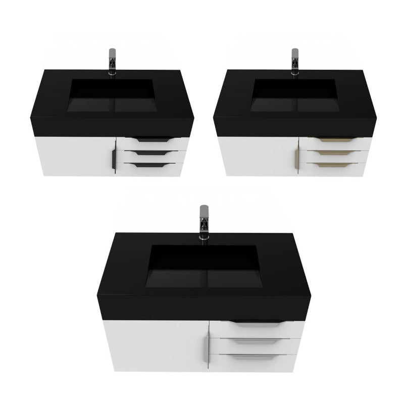 Kern 36" White Vanity Set with ( White / Grey / Black )  Top