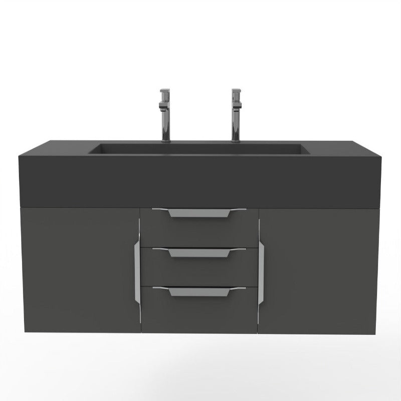 Kern 60" Black Vanity Set with ( White / Grey / Black )Top