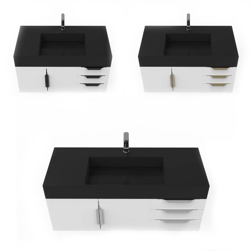 Arrowhead 48" White Vanity Set with ( White /Grey / Black) Top