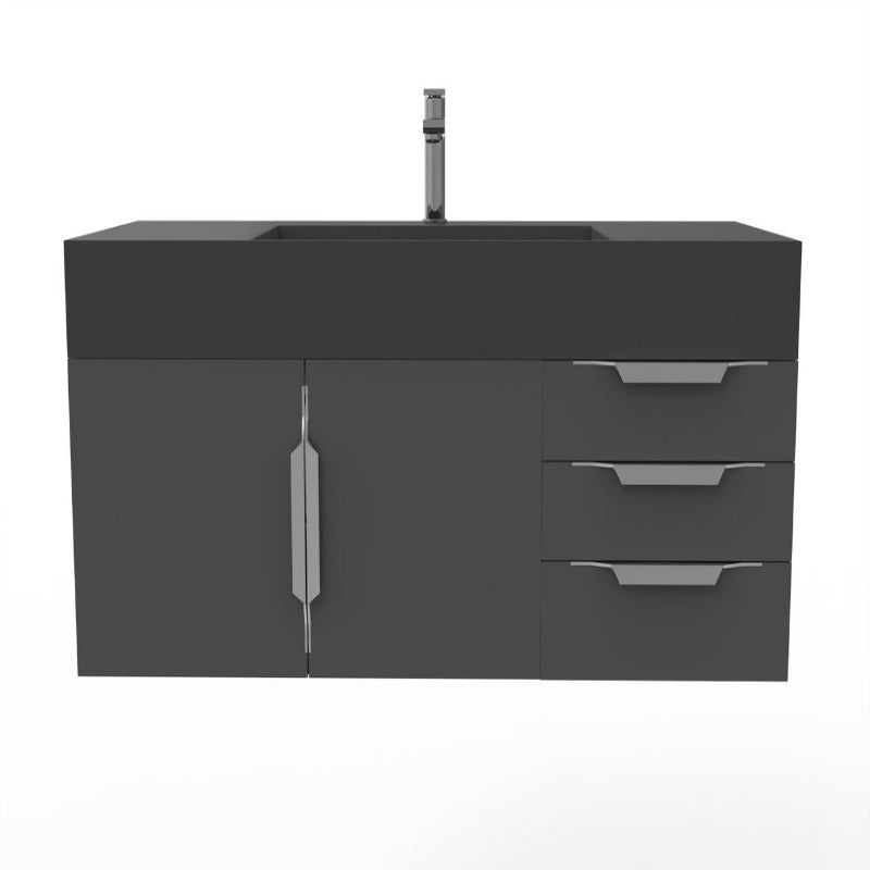 Arrowhead 48" Black Vanity Set with ( White / Grey / Black ) Top