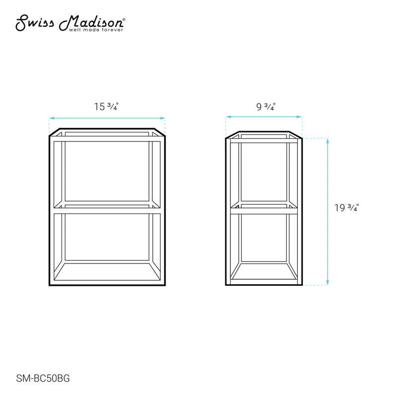 Swiss Madison Pierre 16"x20"x10" Wall-Mounted Linen Cabinet in Brushed Gold
