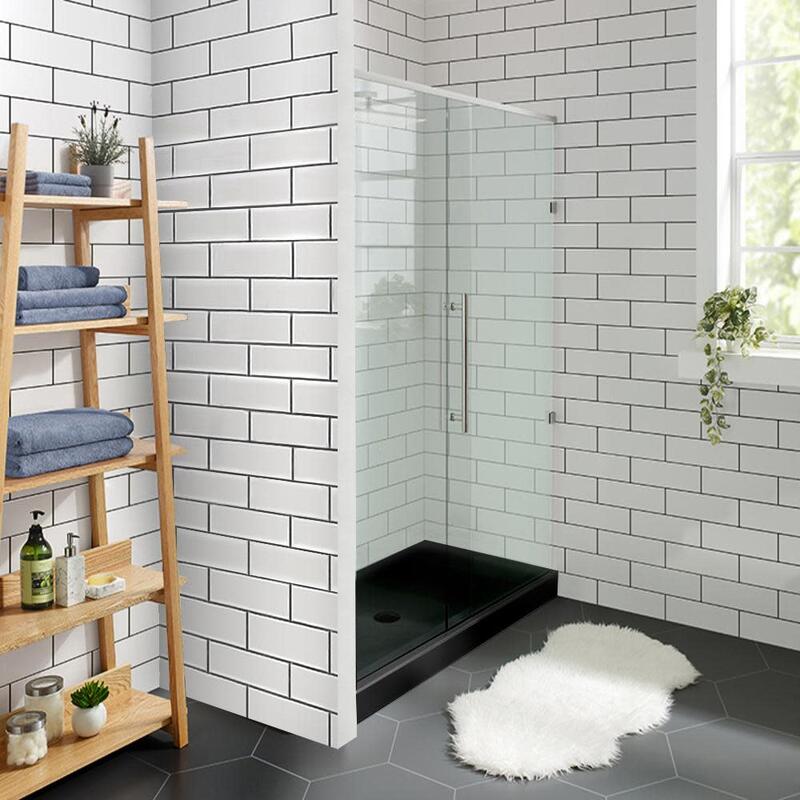 Swiss Madison Voltaire 48 x 36 Acrylic Black, Single-Threshold, Center Drain, Shower Base
