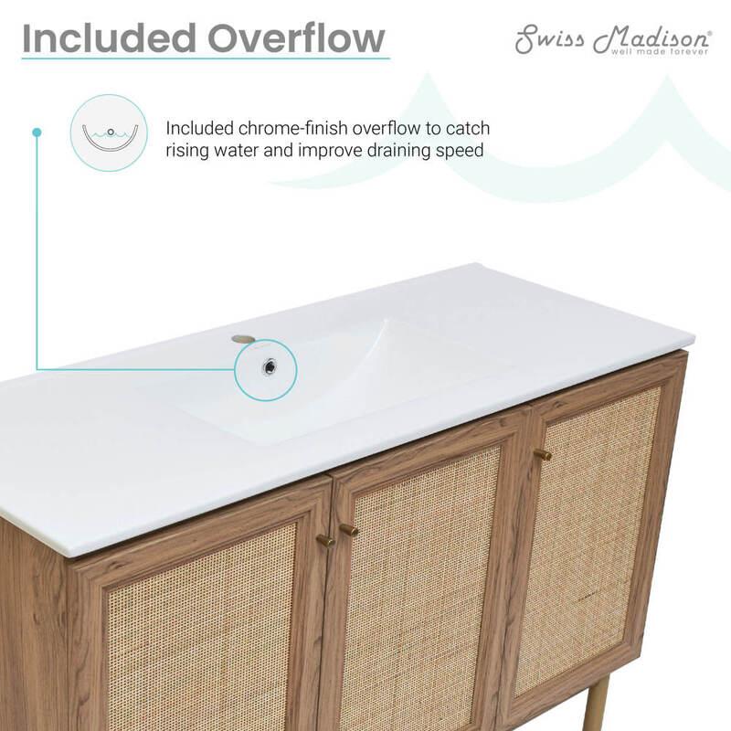 Swiss Madison Classé 48" Bathroom Vanity in Oak