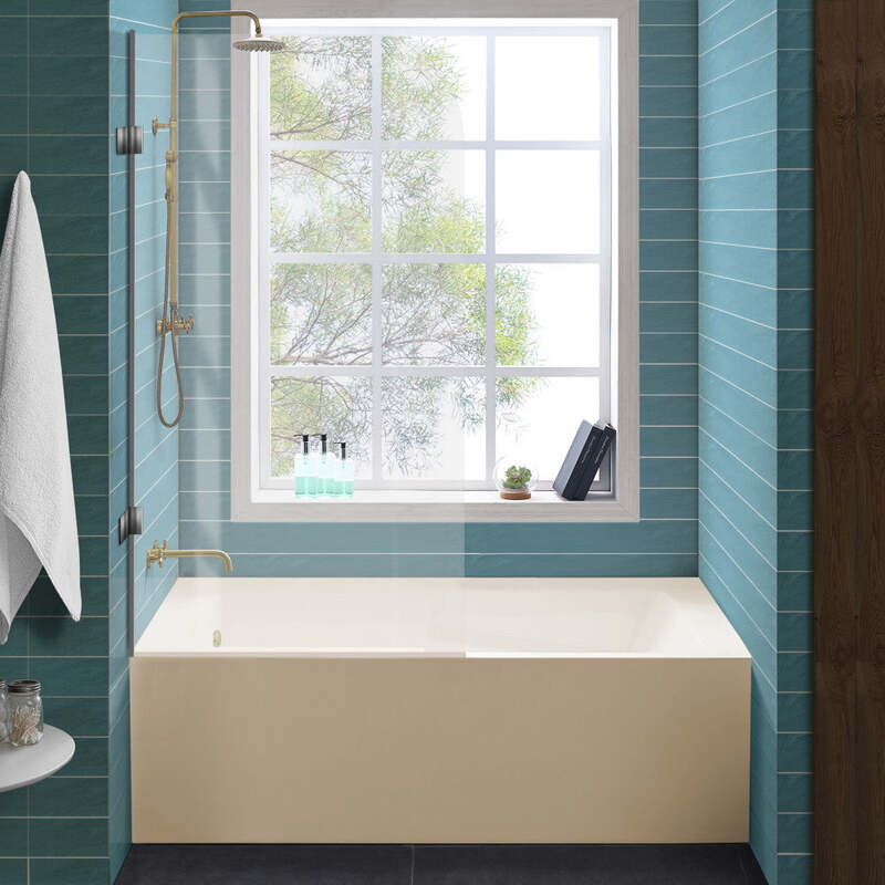 Swiss Madison Voltaire 60" X 30" Left-Hand Drain Alcove Bathtub with Apron in Bisque