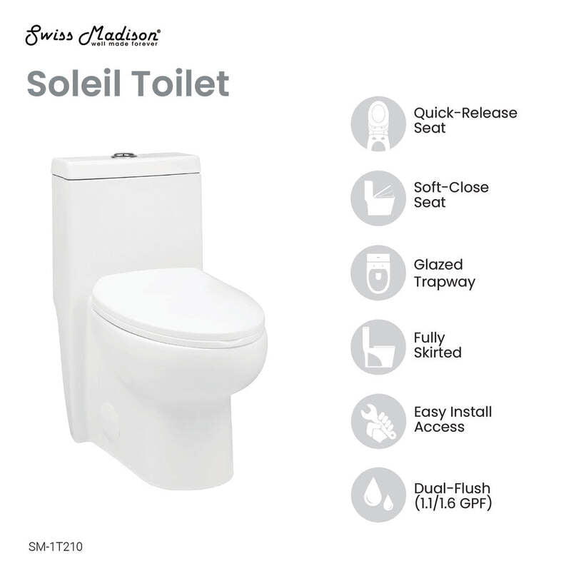 Swiss Madison Soleil One-Piece Elongated Toilet Gravity Dual-Flush 1.1/1.6 gpf