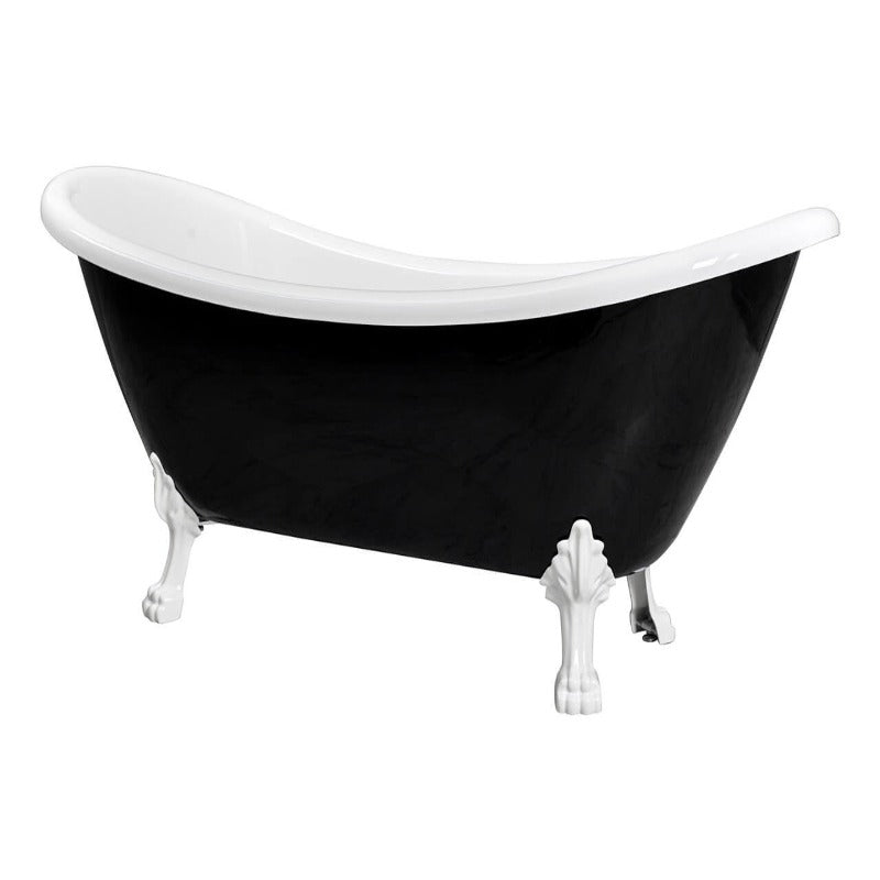 69" Black Clawfoot Acrylic Soaking Bathtub (Chrome / Brushed / White / Black / Gold Feet)