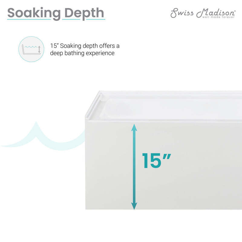 Swiss Madison Voltaire 48" X 32" Right-Hand Drain Alcove Bathtub with Apron