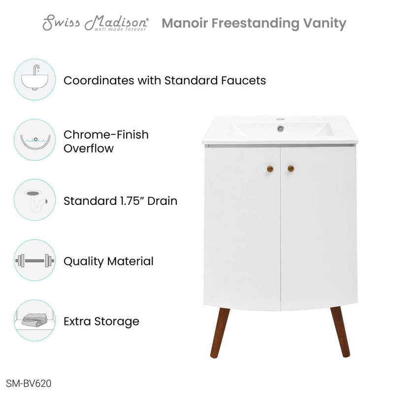 Swiss Madison Manoir 24" Bathroom Vanity in White
