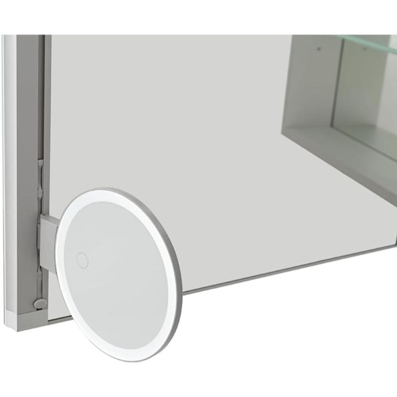 AQUADOM Royale Plus LED Lighted Triple Door Medicine Cabinet, Anti-Fog, Dimmable, Recessed or Surface 48" x 5" x 36"