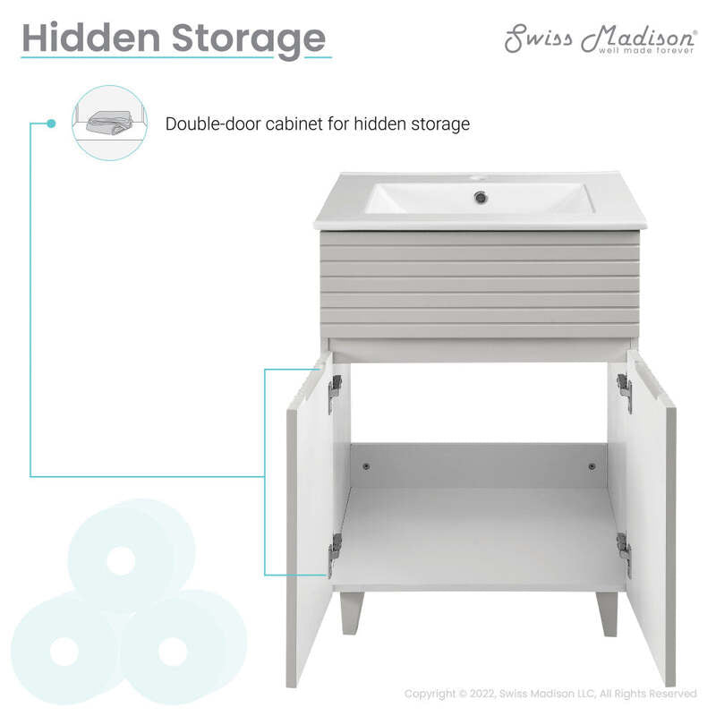 Swiss Madison Bernay 24" Bathroom Vanity in Shell