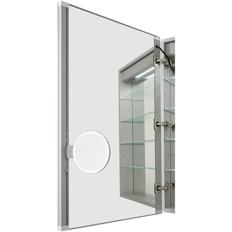 AQUADOM Royale Plus LED Lighted Triple Door Medicine Cabinet, Anti-Fog, Dimmable, Recessed or Surface 30" x 5" x 30"
