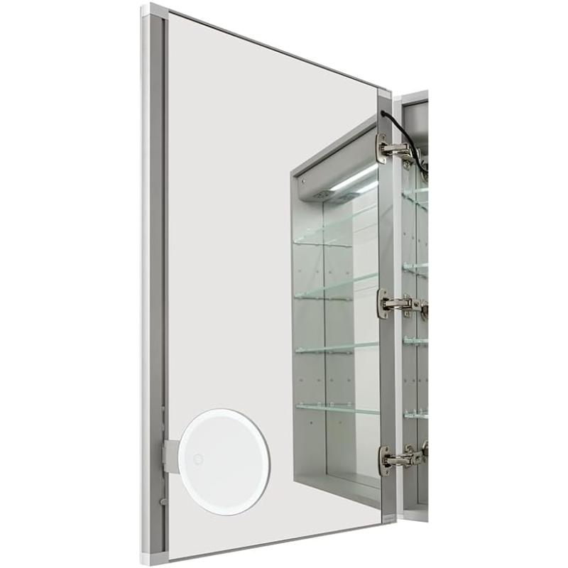 AQUADOM Royale Plus LED Lighted Medicine Cabinet, Anit-Fog, Dimmable, Recessed or Surface 24" x 5" x 30"
