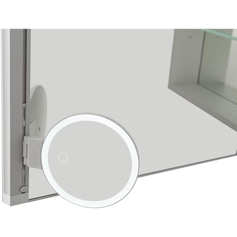 AQUADOM Signature Royale LED Lighted Medicine Cabinet, Anti-Fog, Dimmable, Recessed or Surface 24' x 5" x 36"